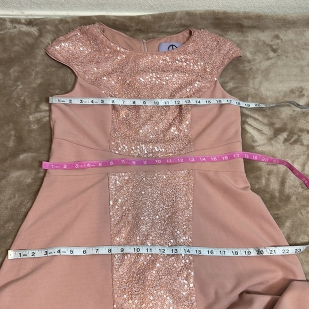 Js Collection Sequin & Crepe Midi Flare Dress In … - image 7